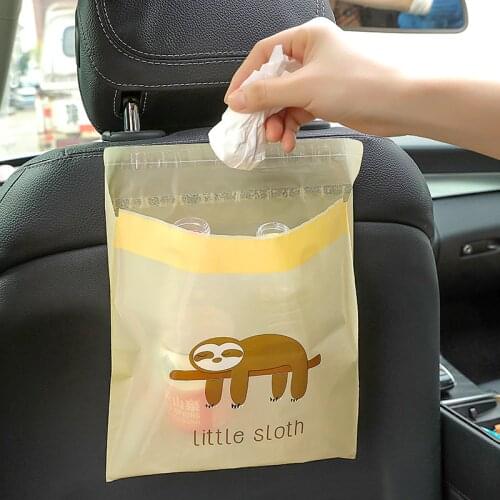 15pcs Car Trash Bag Disposable Self-adhesive Car Biodegradable Trash Rubbish Holder Garbage Storage Bag Vomit Bags Car Trash Bin