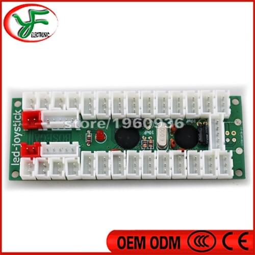 2 players PC Game Arcade joystick Controller USB to PC Encoder LED button joystick Controller with cable wires