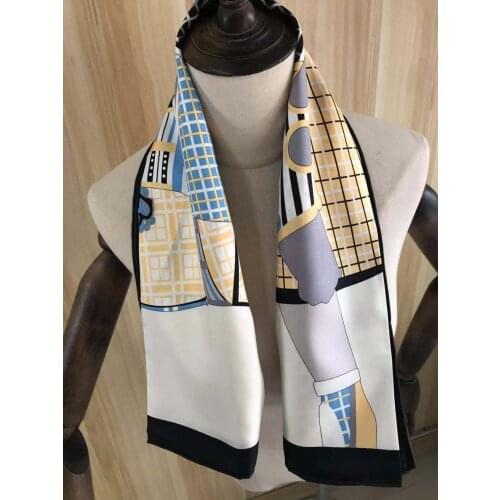 2021 new arrival spring summer classic horse100% pure silk scarf twill hand made roll 90*90 cm shawl wrap for women lady gift