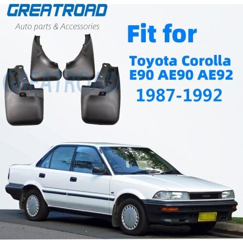4pc Molded Mud Flaps Flap For Toyota Corolla E90 AE90 AE92 1988 - 1992 Sedan Saloon Coupe Splash Guards Mudguards 1989 1990 1991