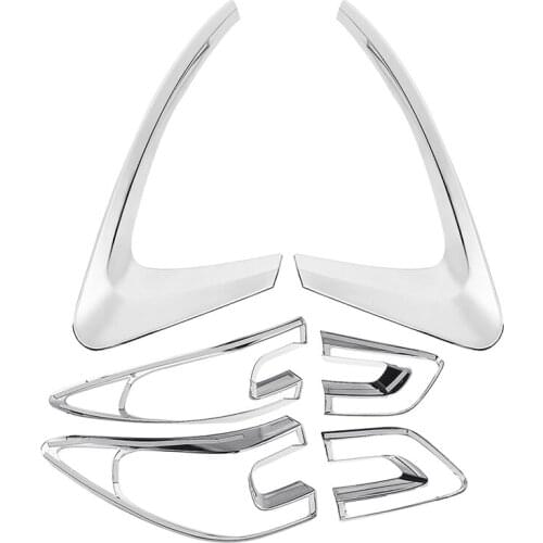 4Pcs Car Tail Light Cover Trim Frame for Renault Kadjar 2015-2018 & 2x Rear Fog Lights Covers Decoration Lamp Frame