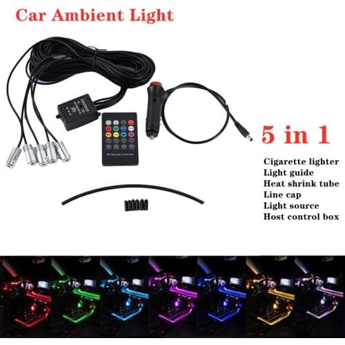 5 in 1 RGB LED Car Light Interior Ambient Light Fiber Optic Strips Light App Control Music 8M Fiber Optic Band car accessories