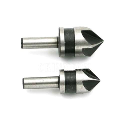 50sets 2pcs/set 5 Flute High Speed Steel Industrial Countersink Drill Bit Set Counter Sink Edge Chamfer Cutter 1/4 Shank