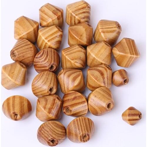 50PCS/Set Natural Wooden Beads DIY Craft Wood Beads Pine Tree Cone Shape for Earrings Necklace Making 16*15mm