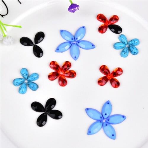 6*10mm teardrop shape 100pcs/pack Super flash Flat bottom 2 holes sew on resin rhinestones apparel crystal accessories for kids