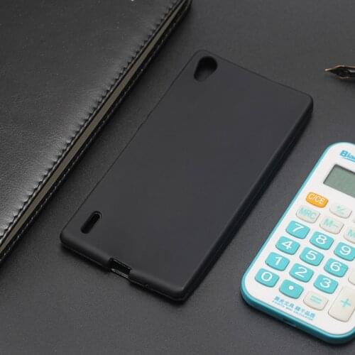 AMMYKI Perfect design unique Frosted feel Elegant black soft silicone phone cover 5.0'For huawei ascend p7 case