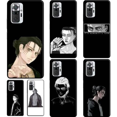 Attack on Titan Eren Yeager For Xiaomi Redmi Note 9 Pro 10 7 8 9S 8T Cover For Redmi K40 9 9C 9A 7A 8A 9T Phone Case