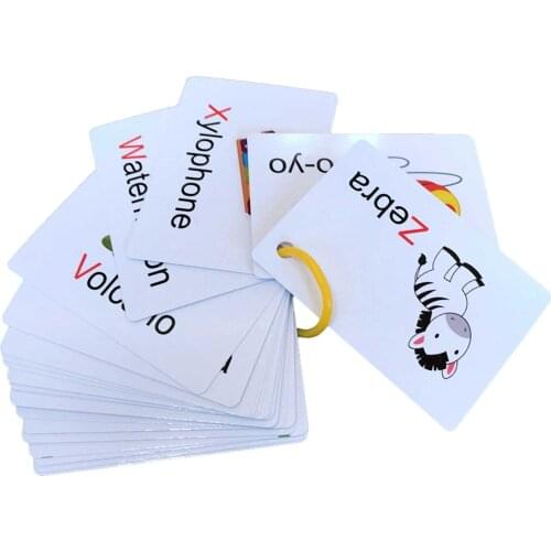 Baby English Learning Word Card With Pen 26 Letter English Flash Card Handwritten Early Education Cognition Learning Word Card