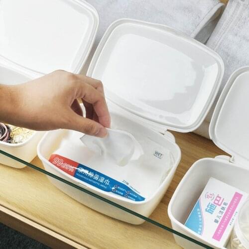 Wet Wipes Storage Box Flip Cover Dustproof Baby Wet Wipe Dispenser with Stickers 94PF
