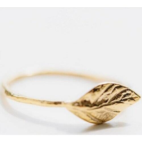 Fashion Exquisite Small Leaf Rings for Women Three Color Optional
