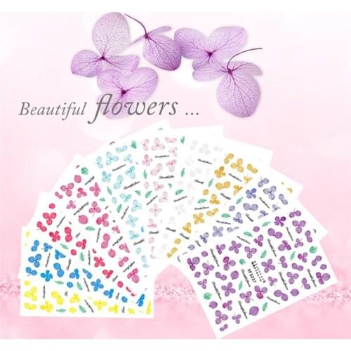 1PC Flower Series Nail Sticker DIY Nail Art Green Leaf Flowers Feather Full Wraps Everlasting Daffodil Nail Tips Decor