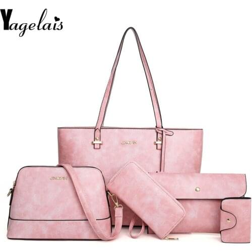 2019 spring and summer new high-quality classic fashion solid color atmosphere luxury elegant lady handbag set five-piece