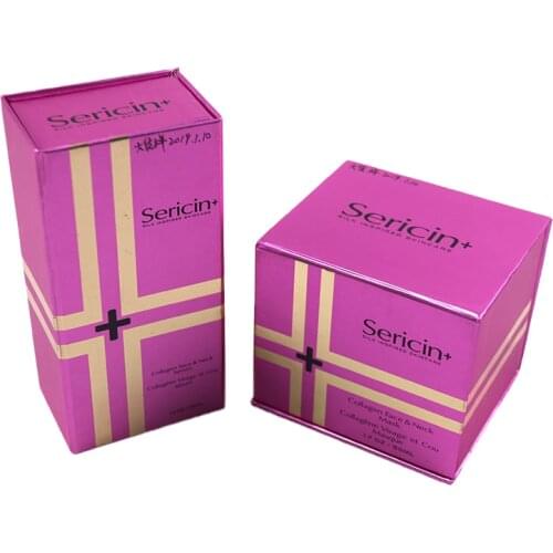 Wholesales cute pinky gold stripe cosmetics paper packaging box