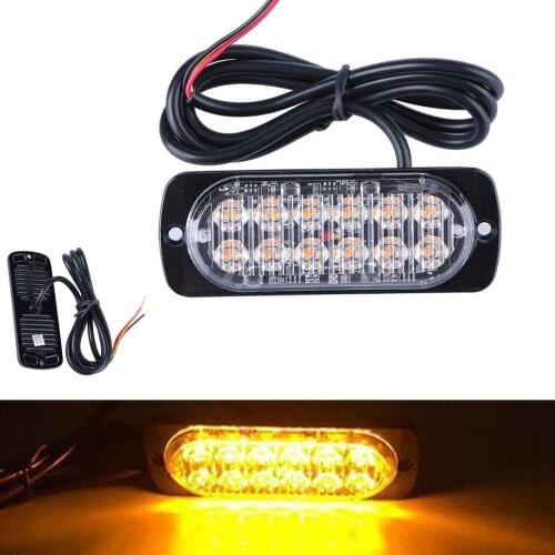 Car Body Warning Light 12 LED Ultrathin 36W 12-24V Truck Motorcycle Aluminum Case Traffic Safety Protect Side Edge Warning Light