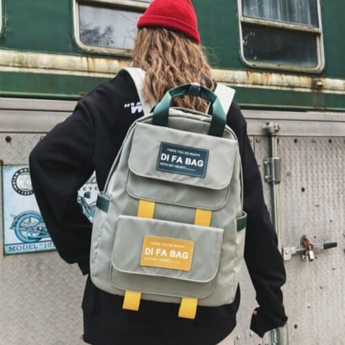 2020 Simple Wild Women Backpack New School Bag Nylon Multi-pocket Zipper Backpacks For Teenage Girls Casual Fashion Women Bags