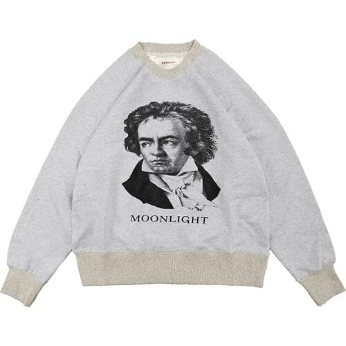 Kapital man new high street oversize raglan sleeve smiley face figure print round neck Pullover