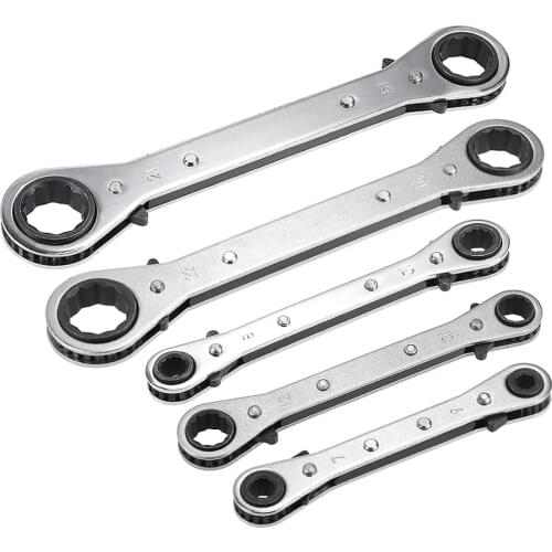 Uxcell Reversible Ratcheting Wrench, Metric Double Box End, Cr-V for DIY Hand-Making, Household Maintenance