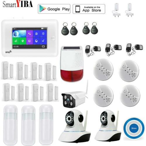 SmartYIBA WIFI GSM Home Burglar Alarm System GPRS Touch Keyboard Russian Spanish German Polish Italian French Android IOS APP
