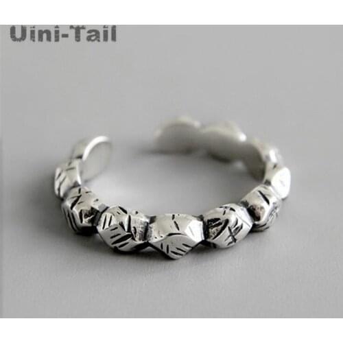 Uini-Tai hot sale new 925 sterling silver retro distressed rock texture open ring fashion personality irregular high quality