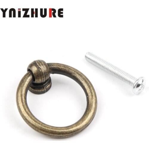 YNIZHURE 10PCS 32mm Minimalist Vintage Kitchen Cabinet Cupboard Dresser Door Drawer Ring Pull Handles Dresser Drawer Knobs