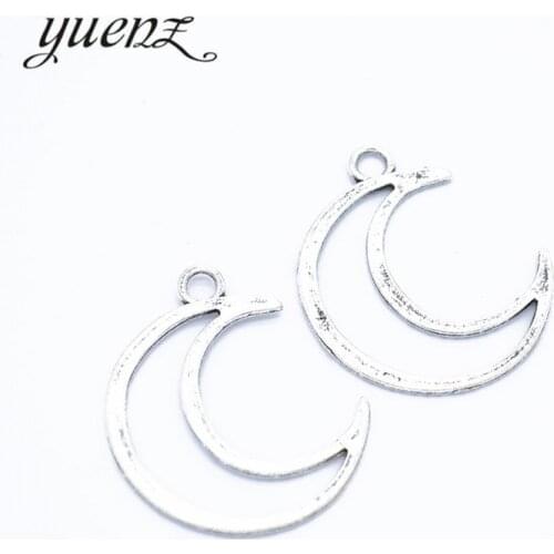 YuenZ 20pcs Moon Charms Antique Silver color Pendant Fit Necklace Jewelry Making Round Charm DIY Jewelry Accessories 29*23mmL623