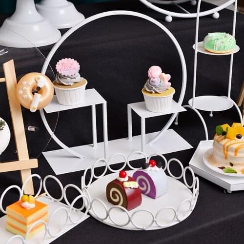 1pcs-2pcs /lot WhiteCake Stand Round Cupcake Display Bakeware for Birthday Wedding Party Cake Dessert Decoration Display Stand