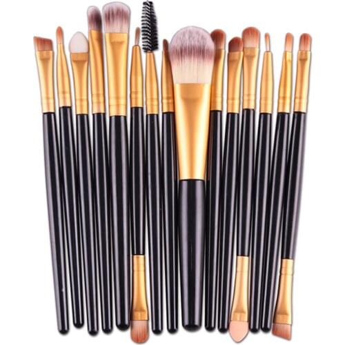 15 pcs/Sets Eye Shadow Foundation Eyebrow Lip Premium Synthetic Blending Face Powder Blush Blending Beauty Makeup Brushes Tool