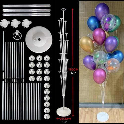 19 Tubes Balloons Stand Balloon Holder Column Confetti Balloon Baby Shower Kids Birthday Party Wedding Decoration Supplies