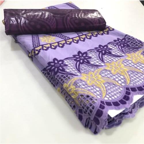2021 New arrival African style Swiss Dry lace with ghalia bazin riche fabric high quality real cotton lace 2.5+2.5yards/lot