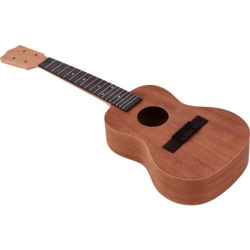 23 Inch Unfinished DIY Ukulele Kit Ukelele Plywood Body Okoume Solid Wood Uke Neck Open Style String Tuners for Ukulele Lovers