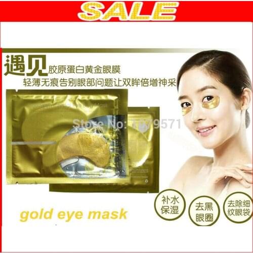 30PCS=15 Packages/LOT Free Shipping Crystal Collagen Gold Powder Eye Mask Crystal Eye Care Mask Anti Dark Circle