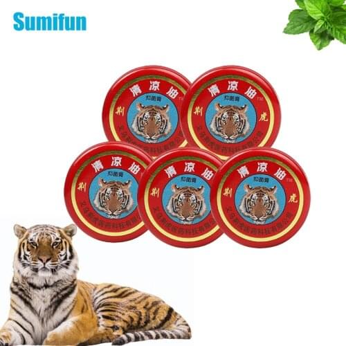 5pcs Red Tiger Balm Cooling Oil Mint Muscle Mosquito Bite Cream Anti-Itching Headache Medicine Pain Relief Ointment P0139