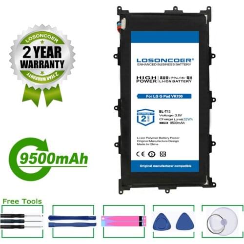 LOSONCOER Battery BL-T13 9500mAh Battery For LG G Pad 10.1" G Pad Tablet 10.1" V700 VK700 EAC62418201 Tablet Battery