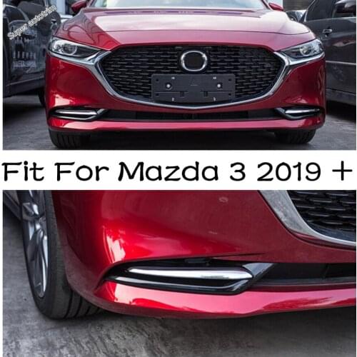 Car Styling Front Fog Light Foglight Lamp Cover Trim Bumper Protector Decoration Accessories Fit For Mazda 3 2019 - 2021