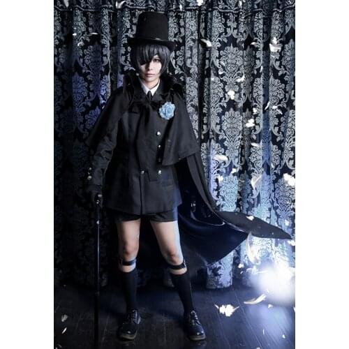 Anime Black Butler Ciel Phantomhive Funeral Cosplay Cotume Kuroshitsuji Halloween Costume Fancy Party Outfit Daily Suits for Men