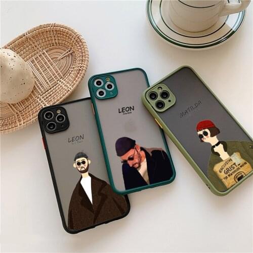 Transparent Cartoon Killer Leon Uncle Girl Phone Case For iPhone 12 6s 7 8 Plus SE 2020 11 Pro X XR XS Max Cute Hard Cover Coque