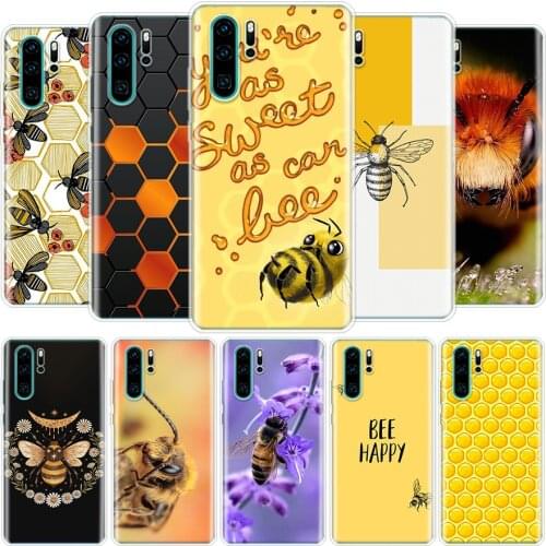 Golden Honeycomb Honey Bee Cover Phone Case for Huawei P40 P30 P20 Mate 30 20 10 Pro P10 Lite P Smart Z 2019 Coque Shell Capa