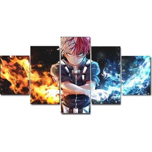 My Hero Academia Freeze of Shouto Digital Anime Wall Art Decorative Poster,No Frame,Set of 5