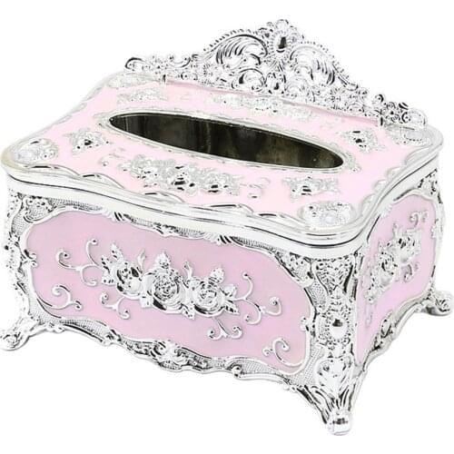 Home Retro Chair Shape 3D Carving Flower Tissue Box Paper Towel Holder Organizer