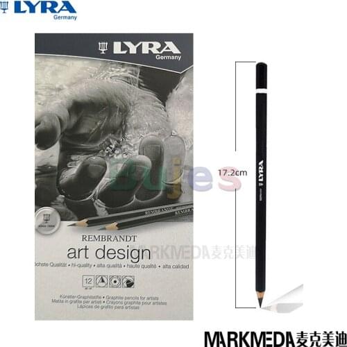 Germany Lyra Professional Sketch Pencil 12 Pcs A Set,Rembrandt Carbon Pen Iron Box Set,Writing,Coloring,Sketching and Painting