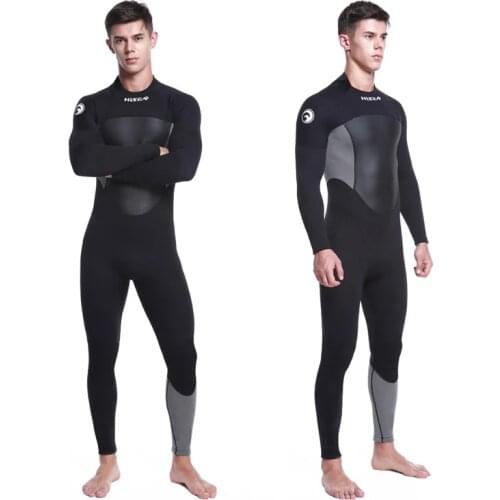 Hisea 1.5 MM Men Women Neoprene Dark Wetsuit Stitching Surf Fitted Diving Equipment Jellyfish Clothing Long Sleeved One Piece