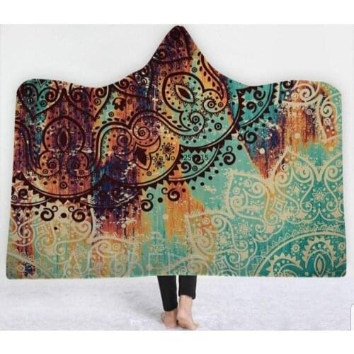 Sun Sunshine 3D Print Hoodie Blanket Coral Fleece Hooded Blanket Winter Warm Travel Airplane Sofa Bed Picnic Throw Blanket Kids