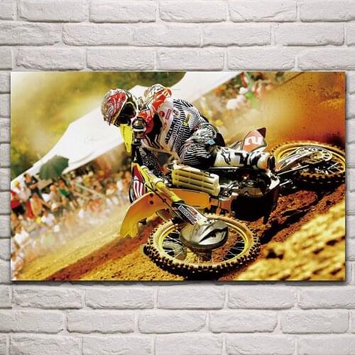 Cool motocross motor sport bike artwork posters on the wall picture home living room decoration for bedroom KP980