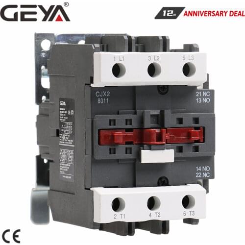 GEYA CJX2-8011 9511 Magnetic AC Contactor 80A 95A Industrial Electric Contactor 1NO1NC with 220V or 380V Coil