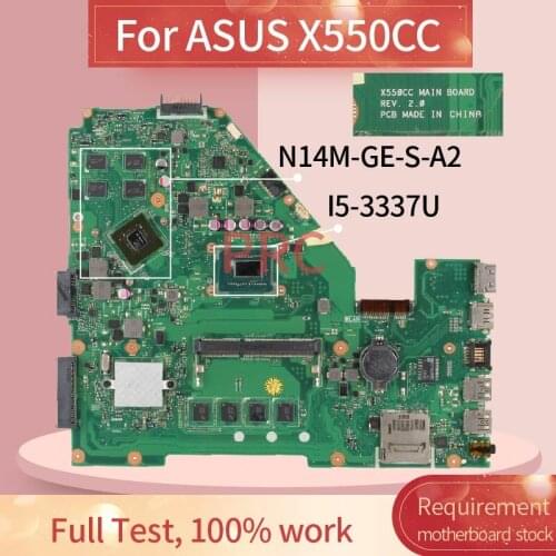 X550CC For ASUS X550CA R510C Y581C X550C X550CL I5-3337U 4GB Notebook Mainboard SR0XL N14M-GE-S-A2 DDR3 Laptop motherboard