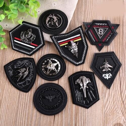 1PC New Black White Sew on Leather 3D Skull Badge for Clothes Bags Jeans Embroidery Custom Sticker for Clothing Garment Patches