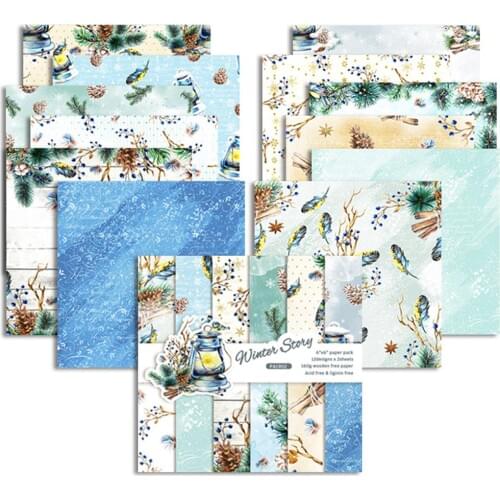 New Christmas Paper 24 Sheets DIY Photo Album Scrapbook Paper Card Making Background Paper 6 Inch Single-sided Pattern Paper