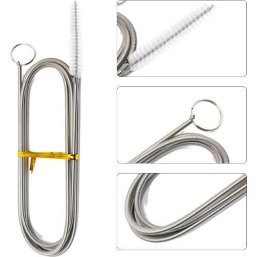 NEW Aquarium Cleaning Brush Stainless Steel Flexible Bent Tube brush Water Air Tube Pipe Hose Cleaner Fish Tank Accessories