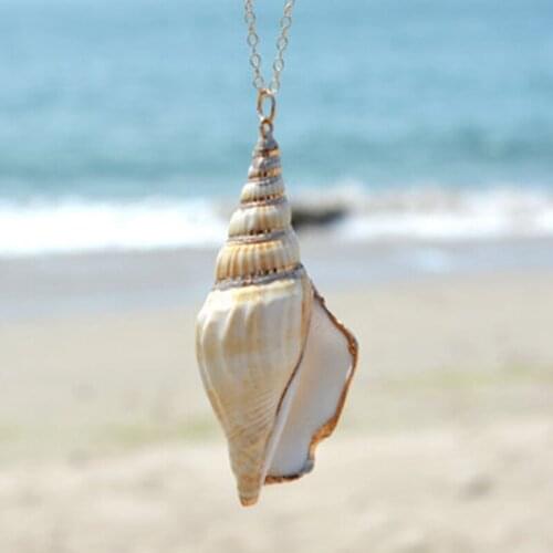 New Fashion Ocean Winds Chain Necklace Conch Shell Pendant Necklace For Women Gift