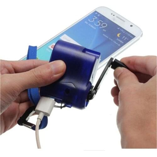 New Cell Phone Emergency Charger USB Crank Hand Manual Dynamo For MP4 Mobile PDA to USB Hand Dynamo Charger with Light